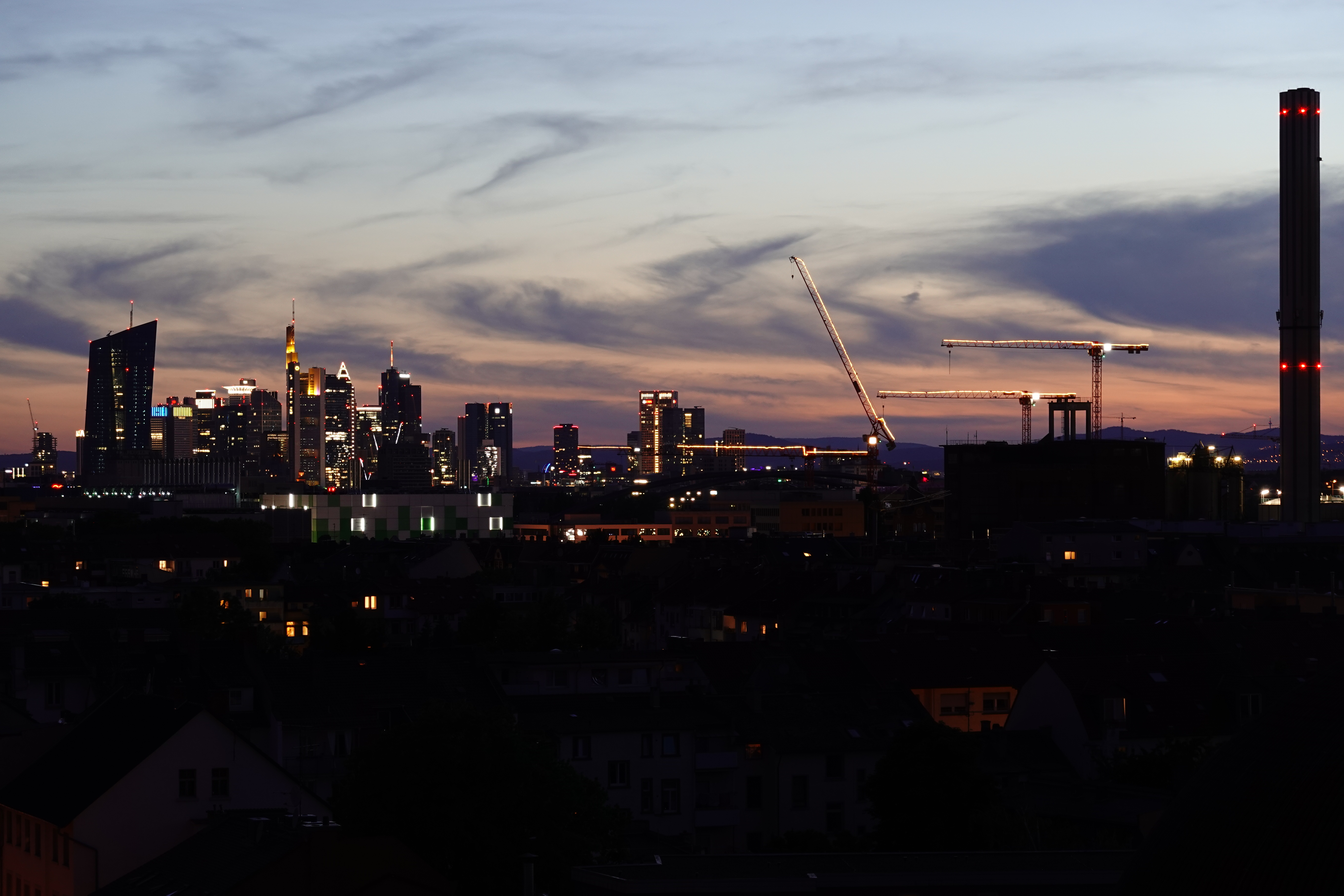 Frankfurter Skyline aus Richtung Offenbach