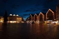 Münsterplatz in Ulm in der Abenddämmerung